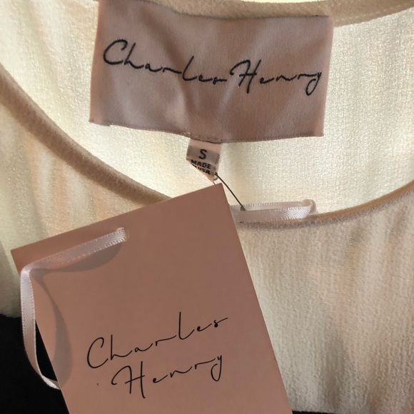 NWT Charles Henry Colorblock Blk & Ivory Dress Sm - Picture 6 of 8